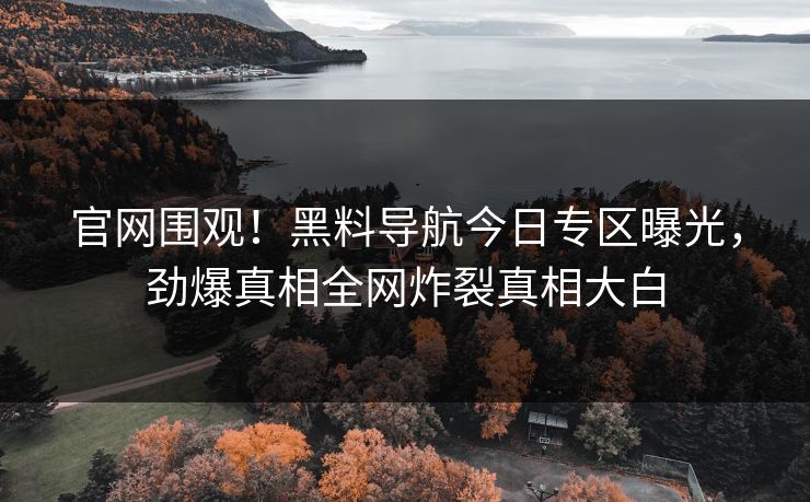 官网围观！黑料导航今日专区曝光，劲爆真相全网炸裂真相大白