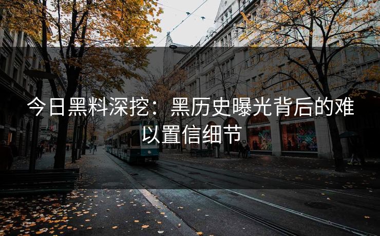 今日黑料深挖：黑历史曝光背后的难以置信细节