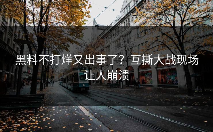黑料不打烊又出事了？互撕大战现场让人崩溃