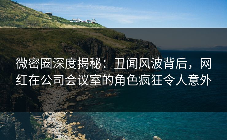 微密圈深度揭秘：丑闻风波背后，网红在公司会议室的角色疯狂令人意外