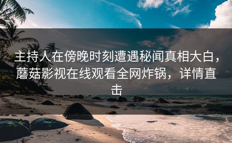 主持人在傍晚时刻遭遇秘闻真相大白，蘑菇影视在线观看全网炸锅，详情直击