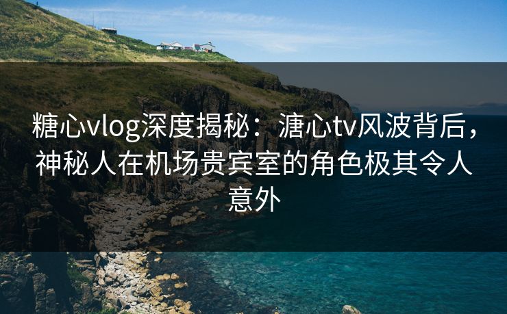 糖心vlog深度揭秘：溏心tv风波背后，神秘人在机场贵宾室的角色极其令人意外