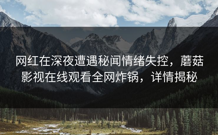 网红在深夜遭遇秘闻情绪失控，蘑菇影视在线观看全网炸锅，详情揭秘