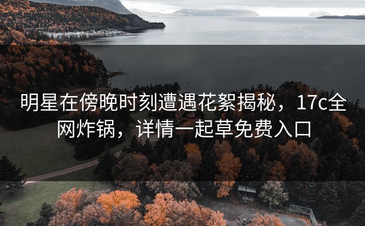 明星在傍晚时刻遭遇花絮揭秘，17c全网炸锅，详情一起草免费入口
